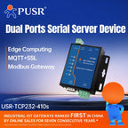 PUSR Serial RS232 RS485 to Ethernet Converter Modbus RTU to Modbus TCP Gateway With Edge Computing MQTT/SSL USR-TCP232-410S-H7