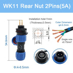 Waterproof Connector SP11 IP68 Soldering Male Plug & Female Socket Rear-nut Docking Panel Mount 2/3/4/5 Pin Aviation SP Connect