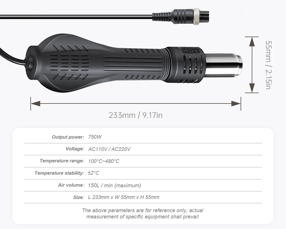 JCD 8858 Micro Hot Air Gun 750W Rework Soldering Station LCD Digital Hair Dryer For Soldering 110V Heat Gun Welding Repair Tools