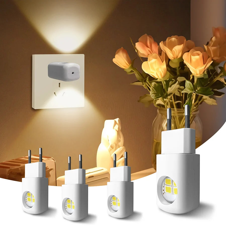1/2/3/4pcs EU/US Plug LED Night Light Plug in Dusk To Dawn Sensor Auto on Off Rotatable Soft Light for Kids Room Kitchen Hallway