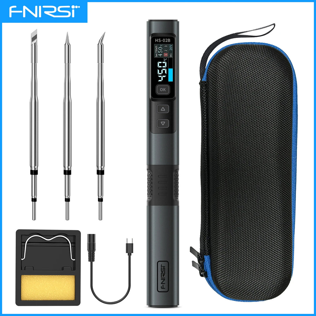 FNIRSI HS-02  Smart Soldering Station 100W Electric Soldering Iron Adjustable Constant Temperature Fast Heat Solder Iron Kit