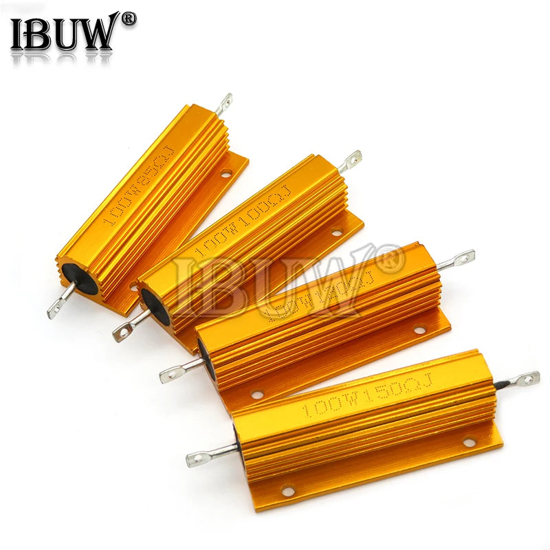 100W 0.01 ~ 100K Aluminum Power Metal Shell Case Wirewound Resistor 0.1 0.5 1 1.5 2 6 8 10 20 100 150 200 300 1K 10K ohm RX24