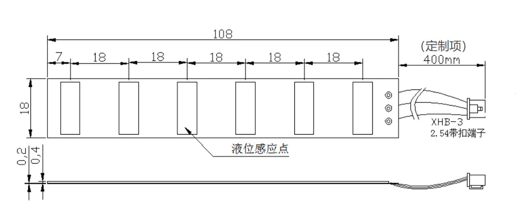 non-contact Flexible multi-segment inductive capacitive liquid level sensor for distilled water,pure water,wine,oil,alcohol.tank