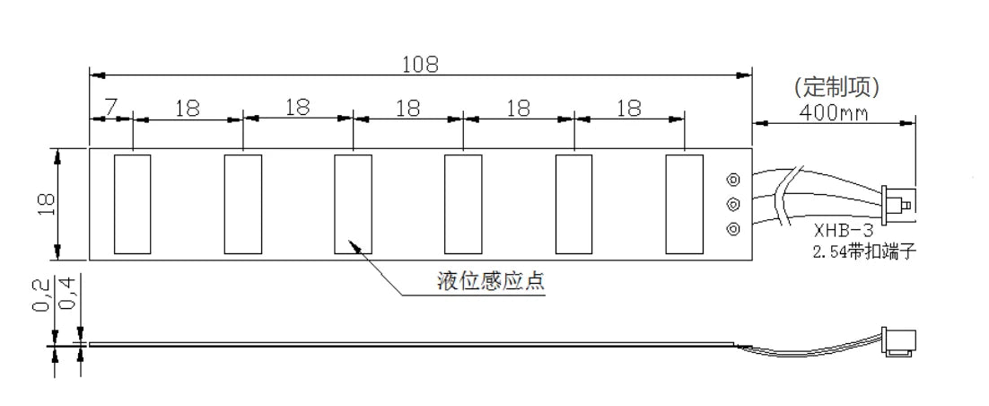 non-contact Flexible multi-segment inductive capacitive liquid level sensor for distilled water,pure water,wine,oil,alcohol.tank