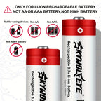 4-Pack Battery With 4 Bay Li-ion Lithium Charger Set，4 Bay Li-ion Lithium Battery Set  Flat Top 4000mAh Rechargeable 3.7V Li-ion 18650 Replacement Battery with Charger for Flashlights,Headlamps,and More Toy Remote Control D