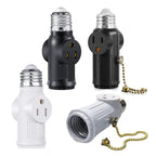2pc E26 E27 Screw B22 Bayonet Rated 220V6A  Lamp Holder Light Base Socket to US EU AC Power Cord Outlets Plug Adapter Converter