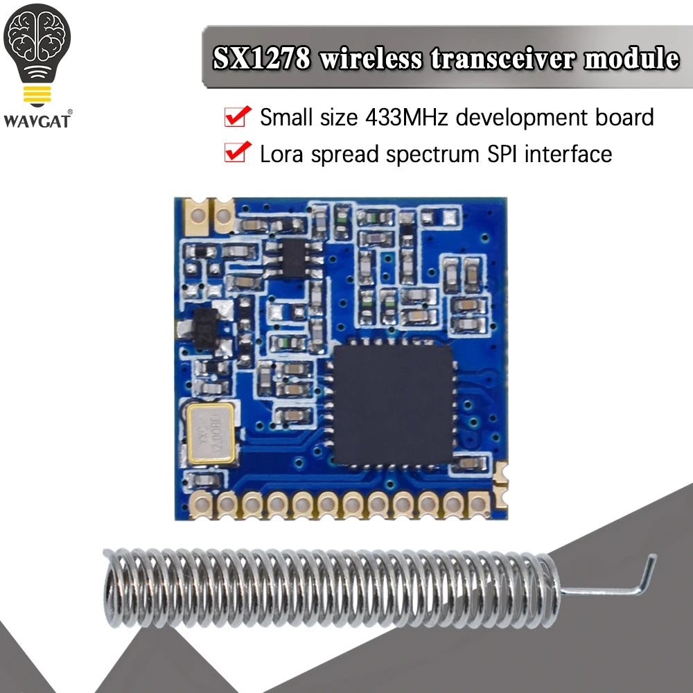 WAVGAT RF LoRa module SX1278 chip PM1280 Long-Distance communication Receiver and Transmitter SPI LORA IOT+1pcs 433MHz antenna
