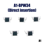 B*5Pcs Photodiode BPW34S BPW34 Surface Mount/Direct Plug-in SMD-2/DIP-2 Silicon PIN Photodiode Infrared Receiver Tube