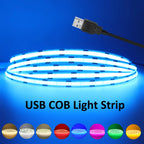 1M-5M USB COB LED Strip Light 5V 320leds/M COB Light Tape TV Mirror Backlight Kitchen Room Night Lighting Red/Blue/Green/White