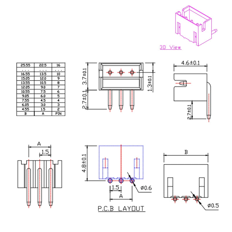 20Pcs JST ZH 1.5mm Pitch SMD Wire-to-Board Connector Header 2/3/4/5/6/7/8/910 Pin Vertical Horizontal Socket