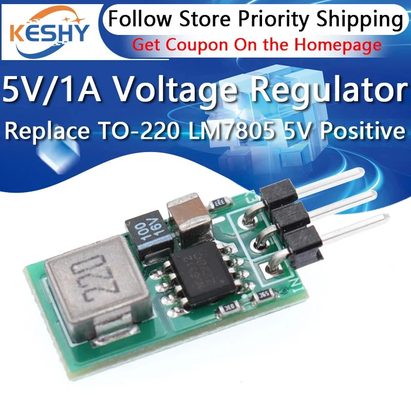 DC 5.5-32V to 5V/1A Voltage Regulator Replace TO-220 LM7805 5V Positive Voltage Regulators To 5V 1A Step-Down Buck Module