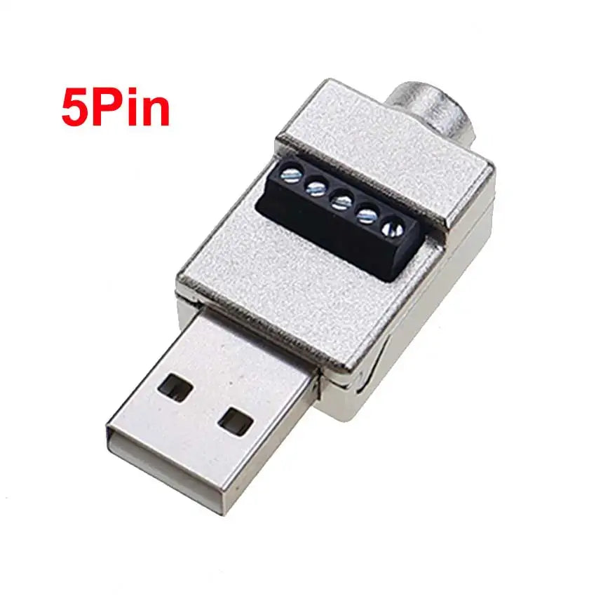 USB 2.0 Connector Avoid Welding Plugs USB Type A Male Female to 4Pin 5pin Screw Terminal Socket Adapter Plug For Computer TV