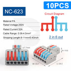 Quick Wiring Connectors Boxed Universal Compact Splitter Electrical Cable Push-in Conductors Connector With Lever Terminal Block