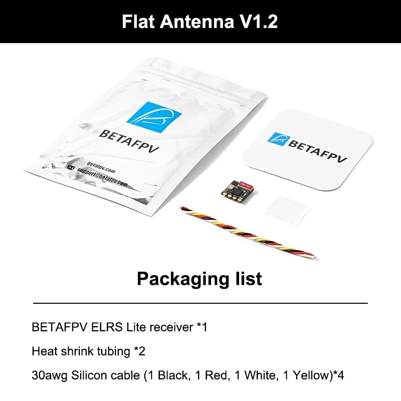 BETAFPV ELRS Lite 2.4GHz V1.2 Receiver ESP8285 SX1280 Flat Antenna 5V Input For Meteor65 Meteor75 Tiny Whoop FPV Racing Drone