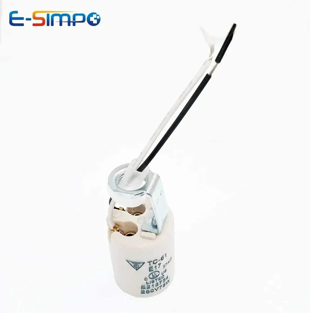 4pcs E17 Porcelain CFL Halogen Chandelier LED Lamp Bulb Base Light Socket Holder with Bracket Ceramic 10cm Silicone Wire