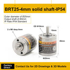 Briterencoder Single-turn Absolute Rotary Encoder SSI/RS485/Analog Output Waterproof, Power-Off Memory for Angle  & Speed