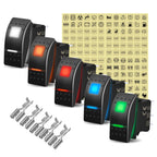 12V 20A White Lens Led Rocker Switch SPST / DPDT / Latching ON-OFF / Momentary (ON)-OFF-(ON) For Carling Switch Replace