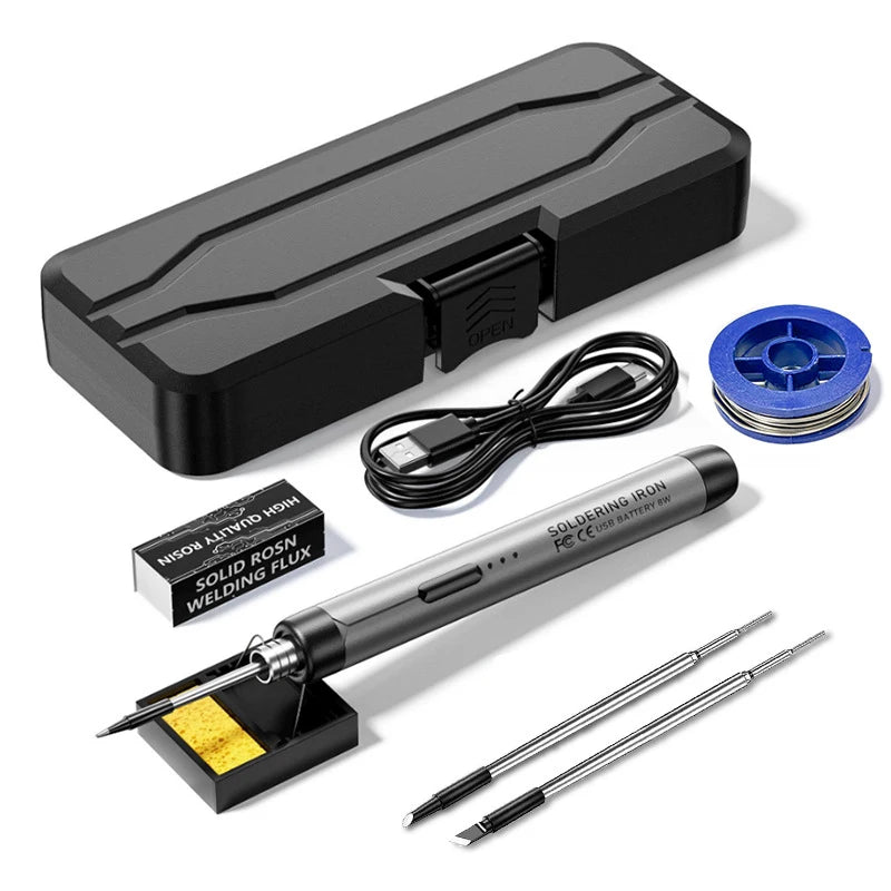 USB Soldering Iron Set Mini Small Soldering Iron Tool With 800mAh Lithium Battery Rechargeable Soldering Iron Set
