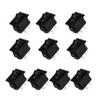 10 Pcs Auto Car Truck Boat Round Rocker 250V 3A 2-Pin ON/OFF Toggle SPST Switches Rocker Switch 10x15mm
