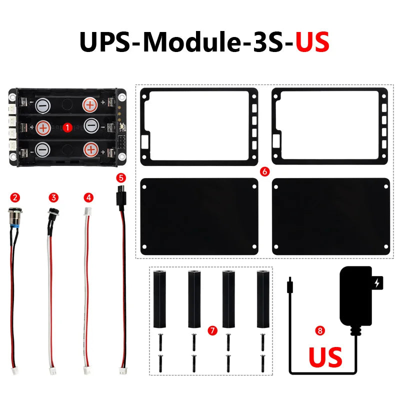 Raspberry Pi 5 UPS Power Supply Expansion Board Uninterruptible Power Supply Module UPS Module 3S Also For Pi4B