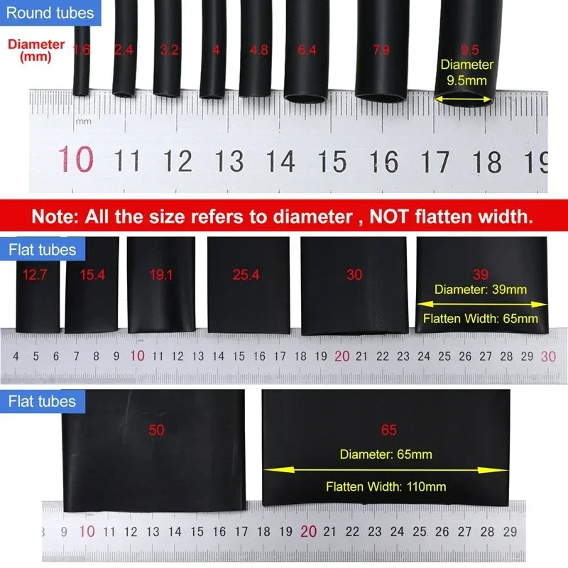 2M 11 Colors 3:1 with Glue Heat Shrink Tube 1.6mm ~ 50mm Dual Wall Adhesive Lined Polyolefin Shrinkage Wire Cable Protect Sleeve