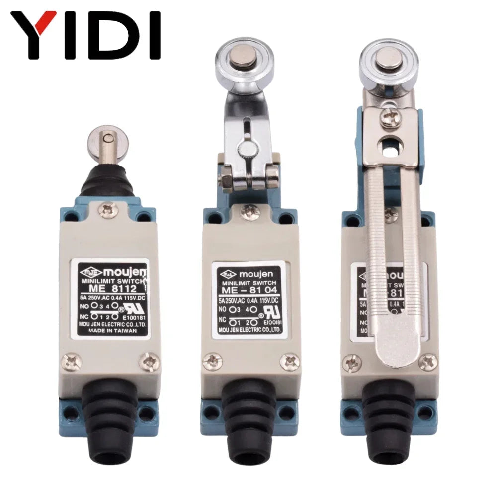 2PCS ME-8104 ME-8112 ME-8108 Waterproof Momentary CNC Limit Switch Electronic Metal 5A/250VAC Roller Rotary Adjustable Lever Arm