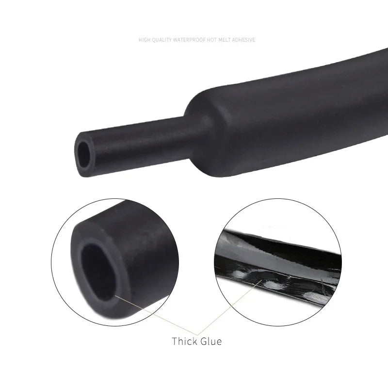 1M 3:1 Heat Shrink Tube Diameter 1.6/2.4/3.2/4.8/6.4/7.9/9.5/12.7/15.4/19.1/25.4/30/39/50mm With Double Wall Glue Tube