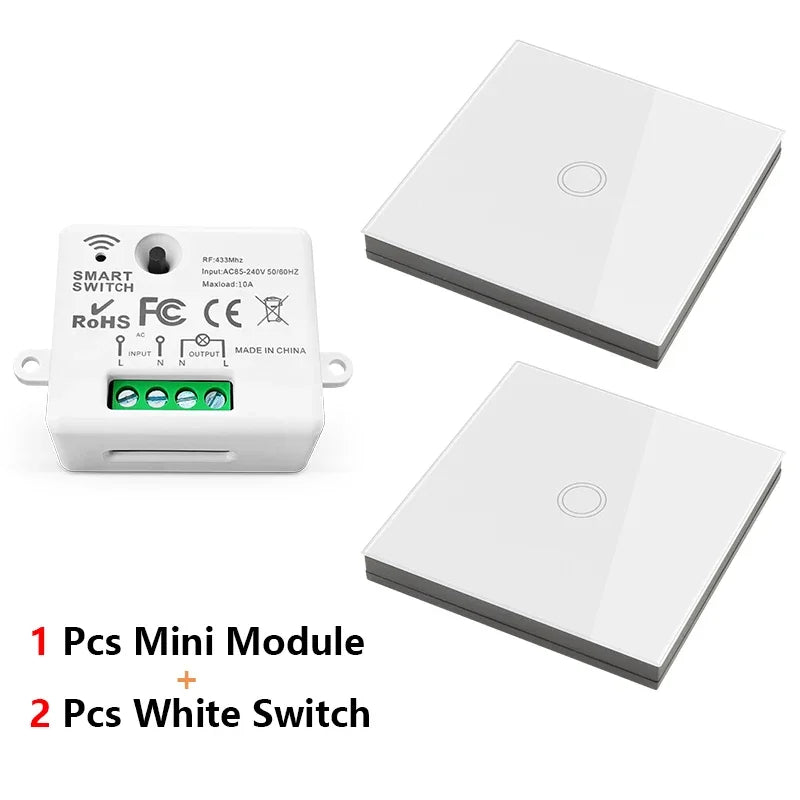 Diese 86 Switch Panel ON/OFF Touch Switch Wireless Light Switch 433Mhz Remote Control ,AC 85V~240V 10A Interruptor for Lighting
