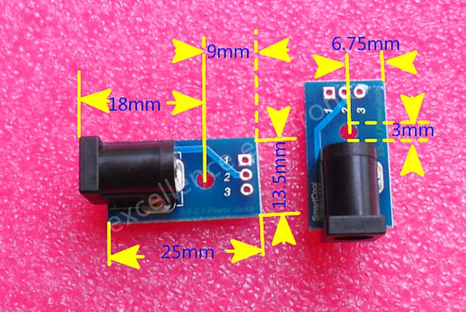 2/5PCS 5.5x2.1mm Power Jacks DC005 To DIP Adapter Circuit Board DC Power Socket Breadboard Interface Test Conversion Board
