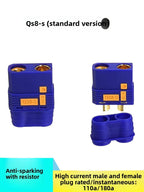 QS8-S/QS8-S+ High-Current Anti-Sparking QS8 to XT90 Adapter, Drone Lithium Battery Connector, Electric Vehicle Charging Plug