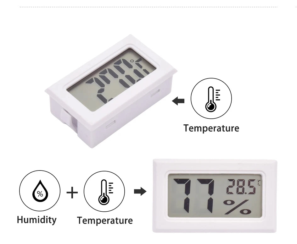 Mini Digital LCD Temperature Sensor Gauge Humidity Meter Tester Detector Home Measurement Thermometer Hygrometer Indoor Outdoor