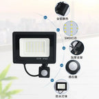 LED PIR Motion Sensor Floodlight Outdoor Wall Light White Light 100W 50W 30W 20W 10W IP66 Waterproof LED Spotlight For Garden