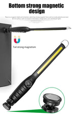 Portable COB Work Lights With Magnetic Rechargeable LED Flashlight Portable Stepless Dimming Emergency Car Repair Lamps