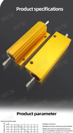 100W 0.01 ~ 100K Aluminum Power Metal Shell Case Wirewound Resistor 0.1 0.5 1 1.5 2 6 8 10 20 100 150 200 300 1K 10K ohm RX24