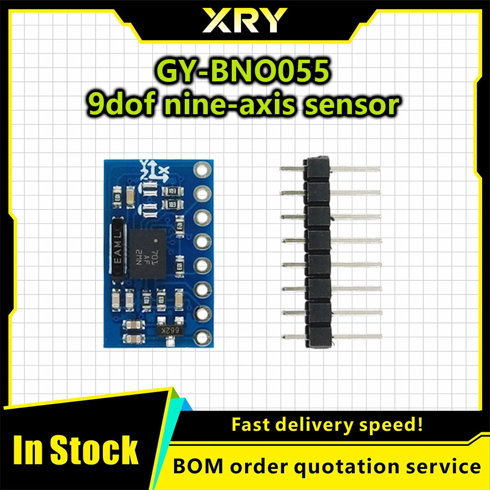 XRY GY-BNO055 9DOF 9-axis BNO055 Absolute Orientation Breakout Board Sensor Module Angle Gyroscope Module IIC Serial for