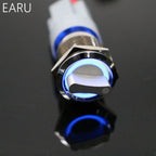 19mm 2 3 Position Switch Push Button Switch DPDT Illuminated Metal selector Rotary Switch with LED Waterproof Stainless Steel