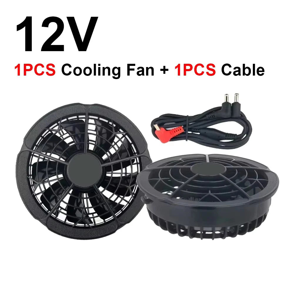 Air Conditioner Vest Cooling Fan 5V or 12V Adjustable Gear High Speed Fan For High Temperature Outdoor Work Fast Cooling DC Fan
