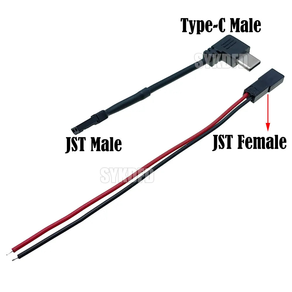 Motorcycle Interface USB-Micro Type C 90 Degree Male+JST Plug USB To JST/SYP Terminal Interface Cable Connector