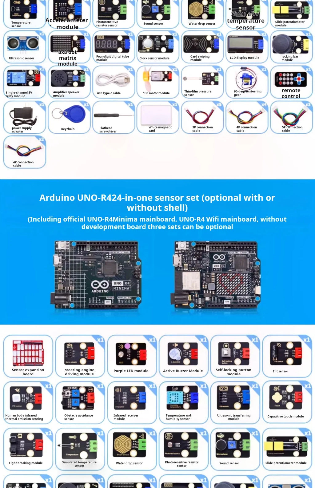 Arduino UNO R4  27 in 1 37 in 1 42 in 1 Starter Kit IoT Programming Sensor Learning Kit for Maker