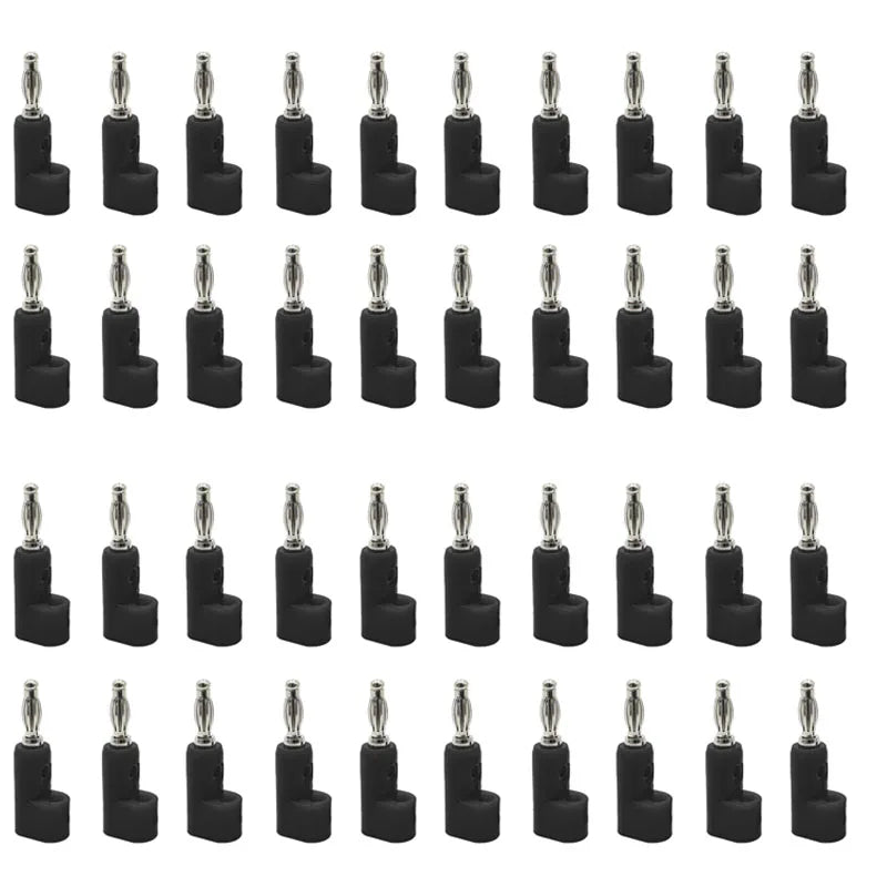 40pcs/4mm Adaptor Electrical Connecting Bending L Shape Banana Jack Plug Socket for Binding Post Test Terminal Connector