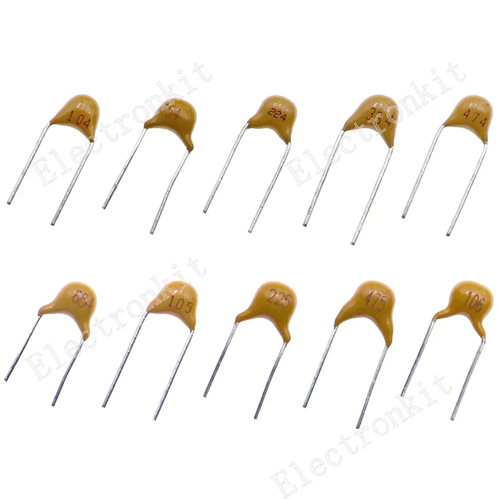 500Pcs 10 Value 0.1uf - 10uf 50V Monolithic Ceramic Capacitor Assorted kit