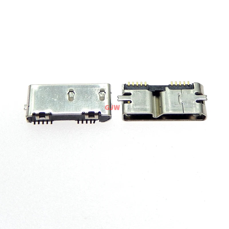 5PCS Micro USB 3.0 B Type DIP Female Socket DIP2 10pin USB Connector for Samsung Mobile Hard Disk Drives Data Interface