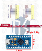 Pro Micro ATmega32U4 5V 16MHz Replace ATmega328 For Arduino TYPE-C  With 2 Row Pin Header For Leonardo Mini Usb Interface Pro