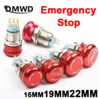 16mm 19mm 22mm Metal copper Emergency stop Push Button Switch Latching Car press button pin terminal Normal open Knob Rotary