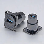 1PC Metal D Type Module RJ45 CAT6&USB 2.0/3.0&Type C&HDMI-Jack Socket Through Network Panel Mounting Electronic Connector