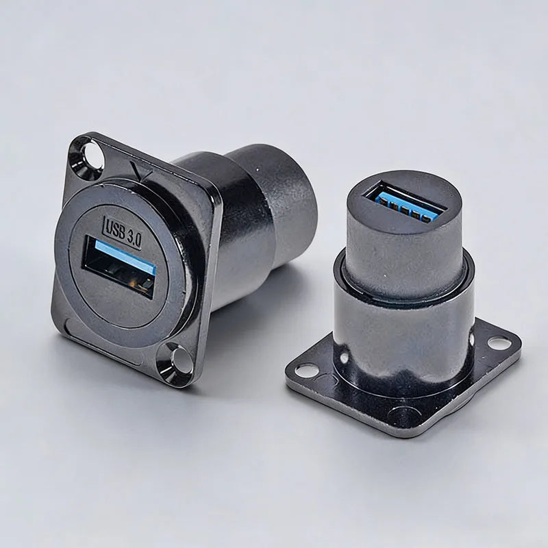 1PC Metal D Type Module RJ45 CAT6&USB 2.0/3.0&Type C&HDMI-Jack Socket Through Network Panel Mounting Electronic Connector