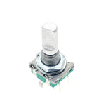 1-100PCS EC11 Rotary Encoder Switch 20 Positions 360 Degree 5Pin Push Button Shaft Length 15mm Plum Bossom Half Shaft
