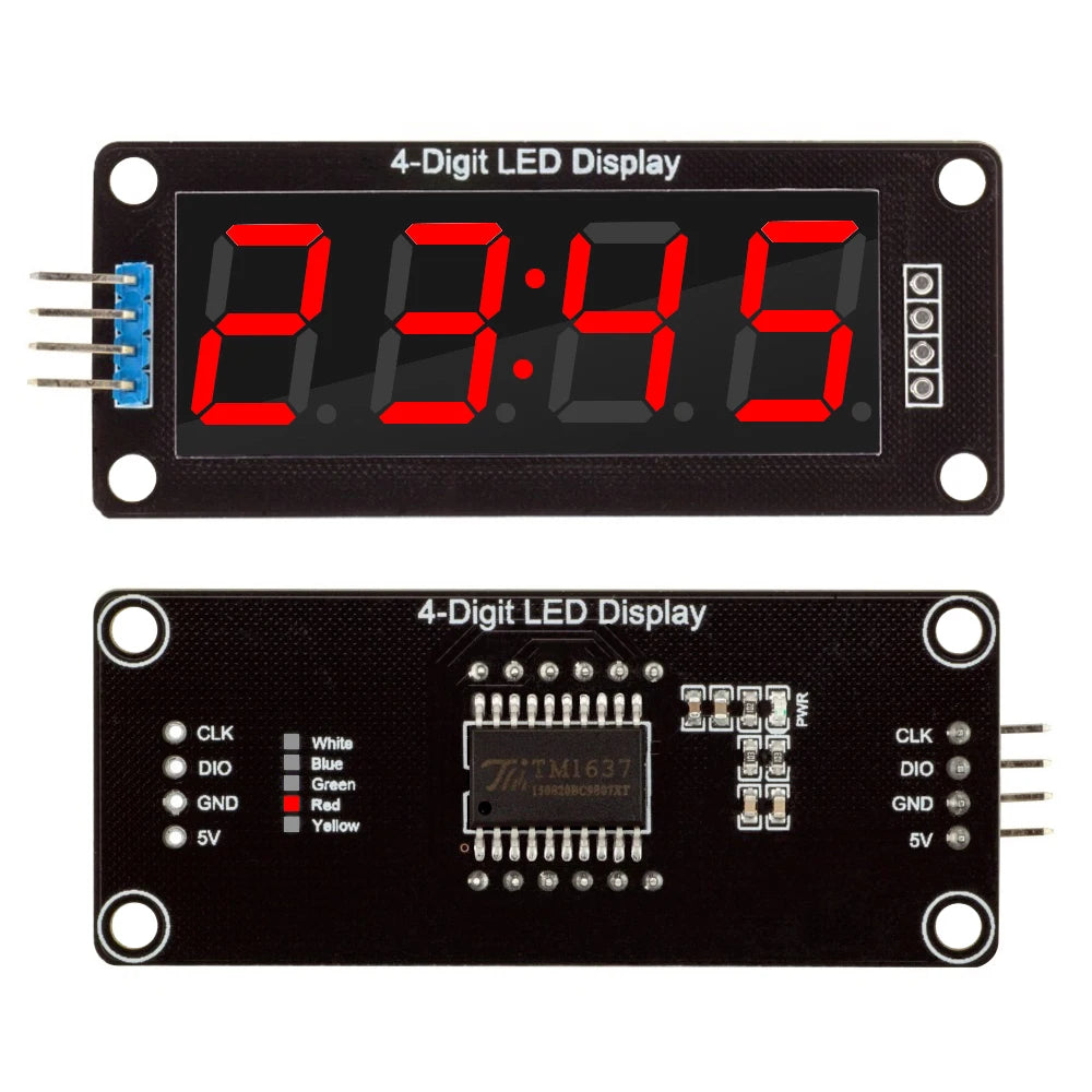 1PCS TM1637 0.56 inch 5V 4 Bit LED Digital Tube Display 7 Segments Red Green Blue Yellow White LED Module Board for Arduino