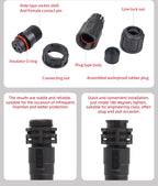 CAZN Plastic Straight Angled Male Female Circular Connectors E10 Waterproof Bayonet Connector 2-12 Pin with Unshielded PVC Wire
