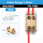 New Conductor Brass High Power Splitter Large Current Universal Quick Terminal Block Terminal Blocks Electrical
